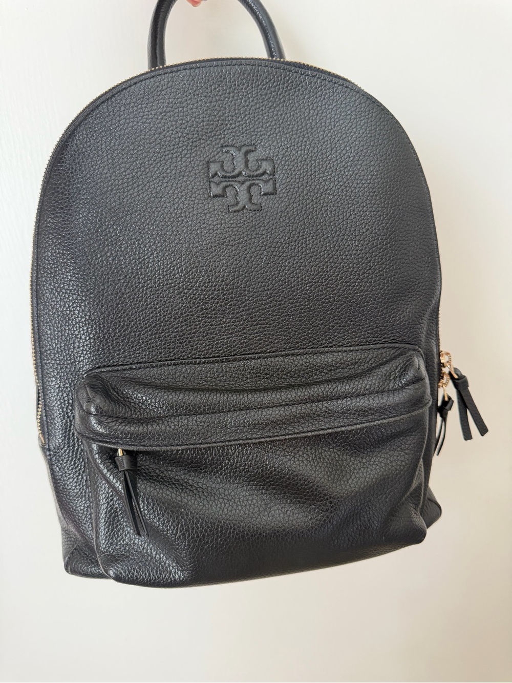 Tory Burch EUC Black Pebbled Leather Backpack